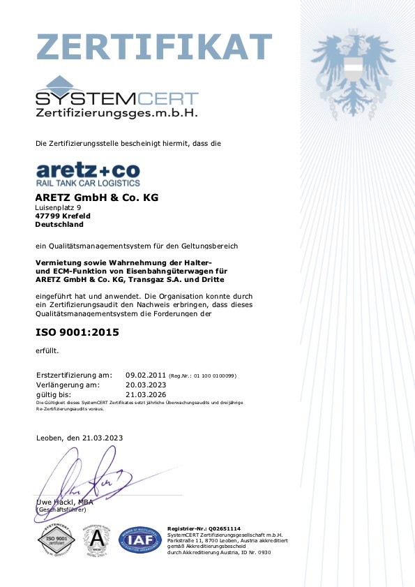 Aretz-ECM Bestätigung